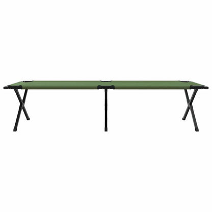 Folding Camping Bed 2 pcs Green 210 x 80 x 46 cm Oxford fabric