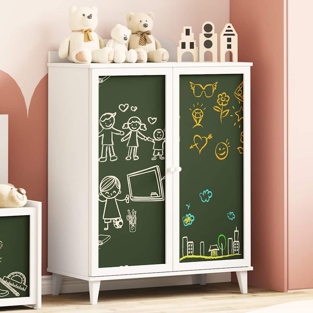 Cabinet with Two Doors and Chalkboard Front ROROS White