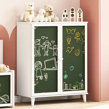 Cabinet with Two Doors and Chalkboard Front ROROS White