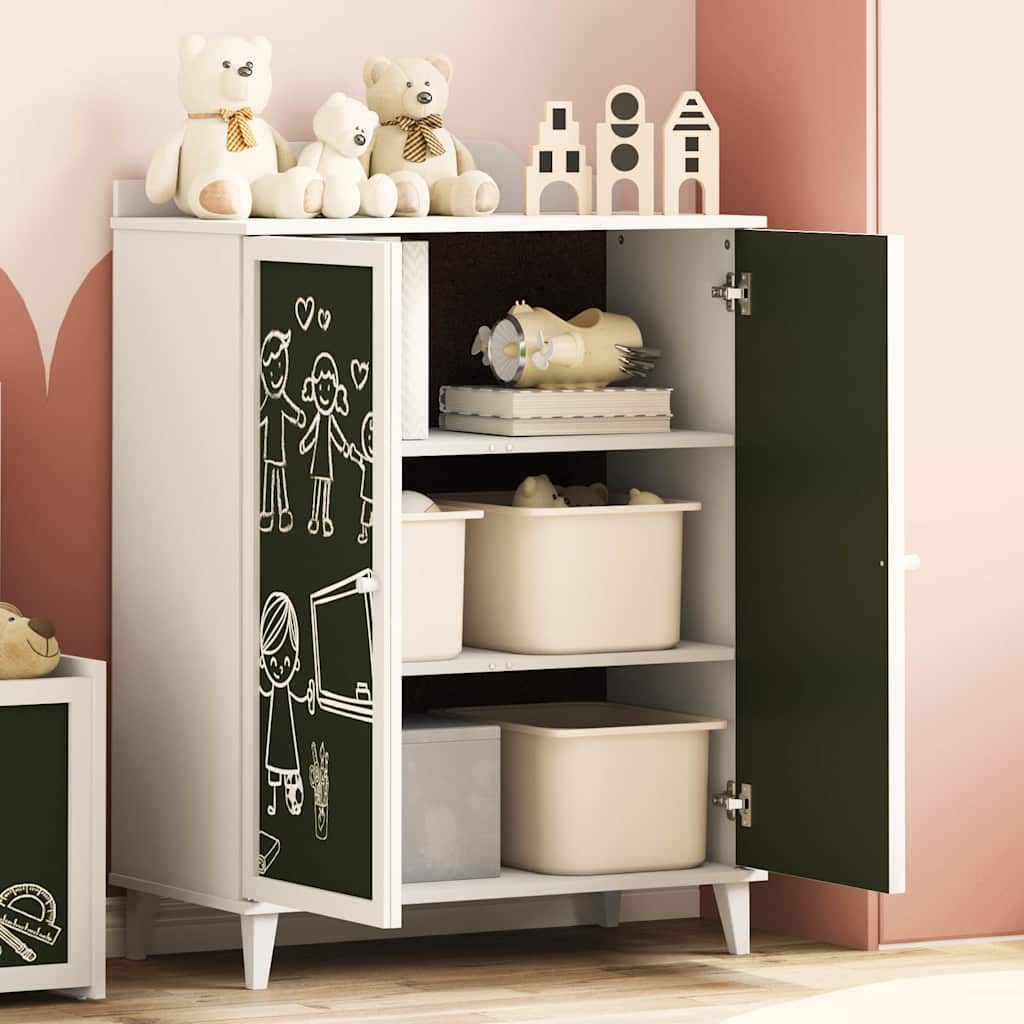 Cabinet with Two Doors and Chalkboard Front ROROS White
