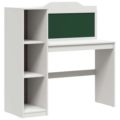 Desk with Open Storage and Chalkboard with Shelf ROROS White