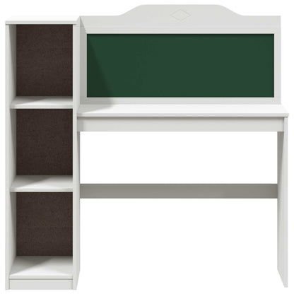Desk with Open Storage and Chalkboard with Shelf ROROS White