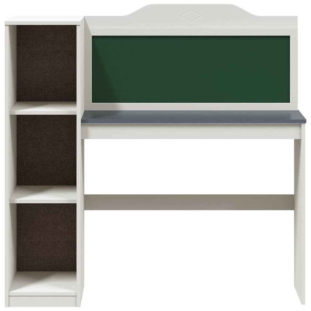 Chalkboard Desk with Shelf White and Grey 120 x 45 x 118.5 cm
