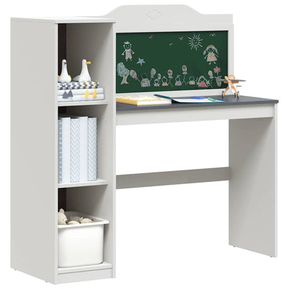 Chalkboard Desk with Shelf White and Grey 120 x 45 x 118.5 cm
