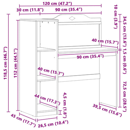 Desk with Open Storage and Chalkboard ROROS White and Grey