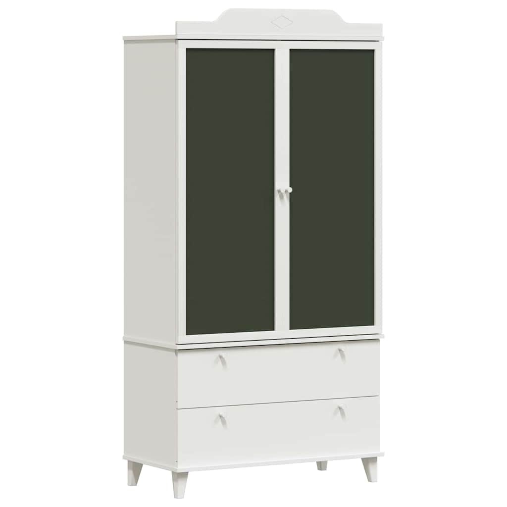 Chalkboard Wardrobe with Drawer ROROS White 90 x 45 x 180 cm