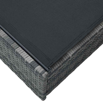 Sun Lounger Reclining Grey 200.5 x 70 x 75 cm Poly Rattan