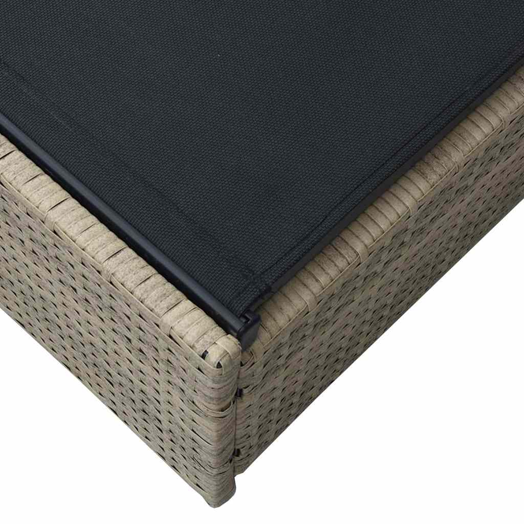 Sun Lounger Reclining Beige 200.5 x 70 x 75 cm Poly Rattan