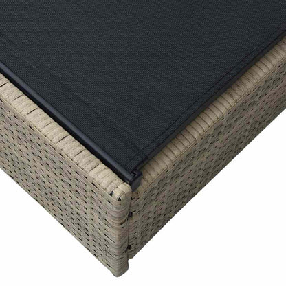 Sun Lounger Reclining Beige 200.5 x 70 x 75 cm Poly Rattan
