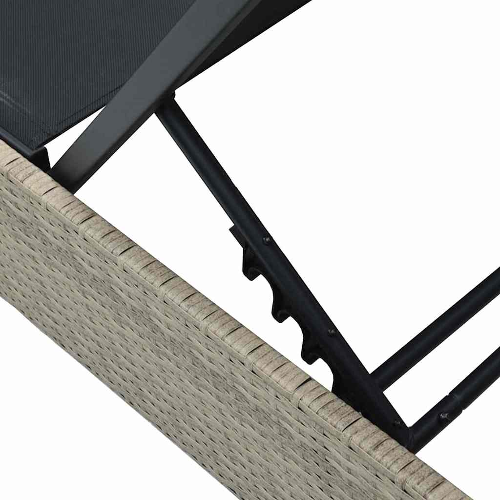Sun Lounger Reclining Beige 200.5 x 70 x 75 cm Poly Rattan