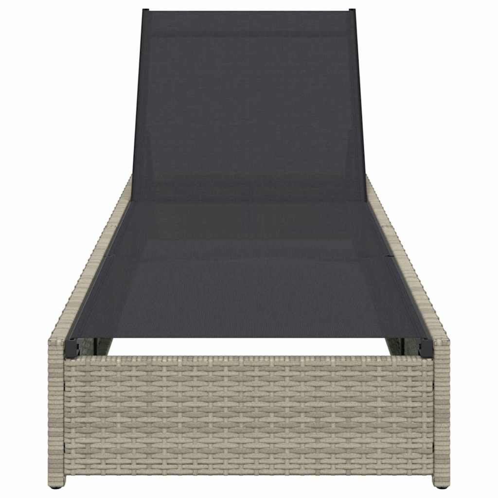 Sun Lounger Reclining Beige 200.5 x 70 x 75 cm Poly Rattan