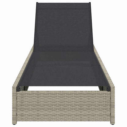 Sun Lounger Reclining Beige 200.5 x 70 x 75 cm Poly Rattan