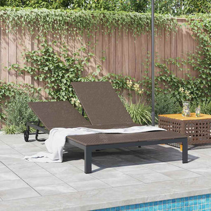 Sunbed Brown 206 x 115 x 75 cm Poly Rattan