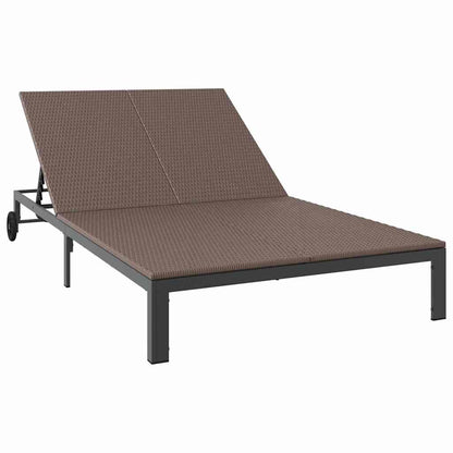 Sunbed Brown 206 x 115 x 75 cm Poly Rattan