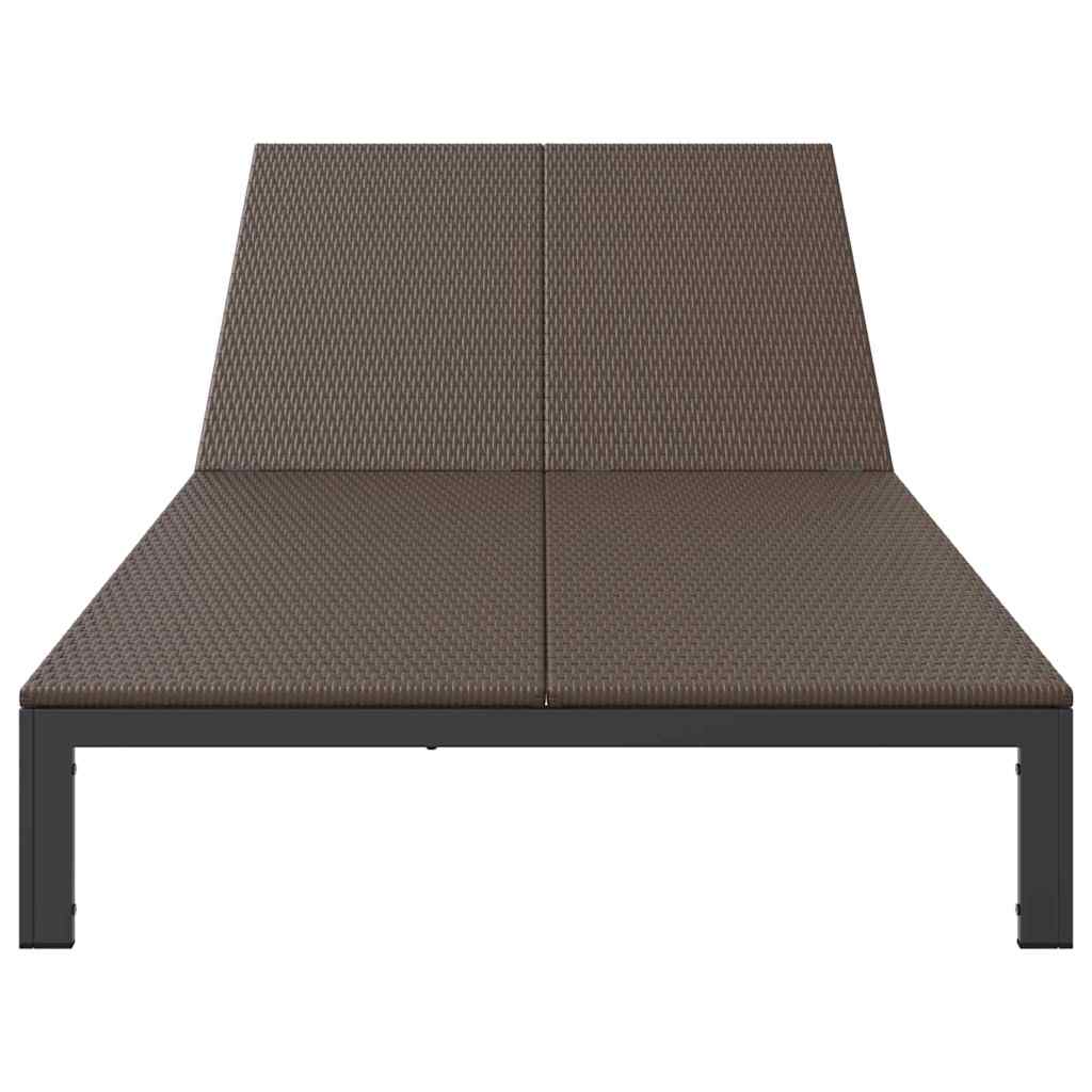 Sunbed Brown 206 x 115 x 75 cm Poly Rattan