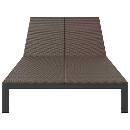 Sunbed Brown 206 x 115 x 75 cm Poly Rattan