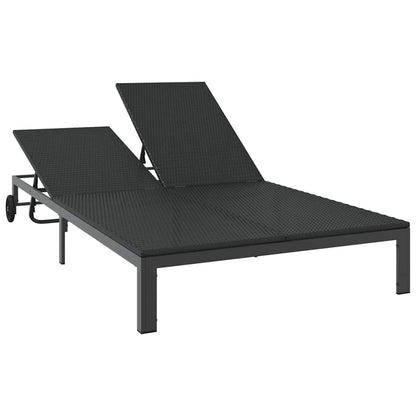 Sunbed Reclining 1-person Black 206 x 115 x 75 cm Poly Rattan