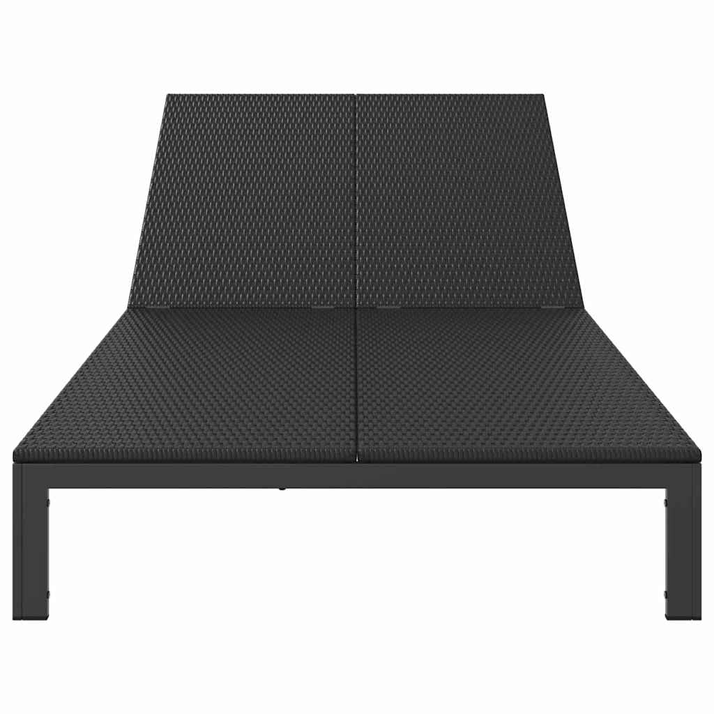 Sunbed Reclining 1-person Black 206 x 115 x 75 cm Poly Rattan
