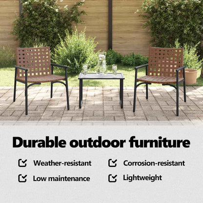 Garden Chair 2 pcs Brown 78 x 55.5 x 75.5 cm Poly Rattan