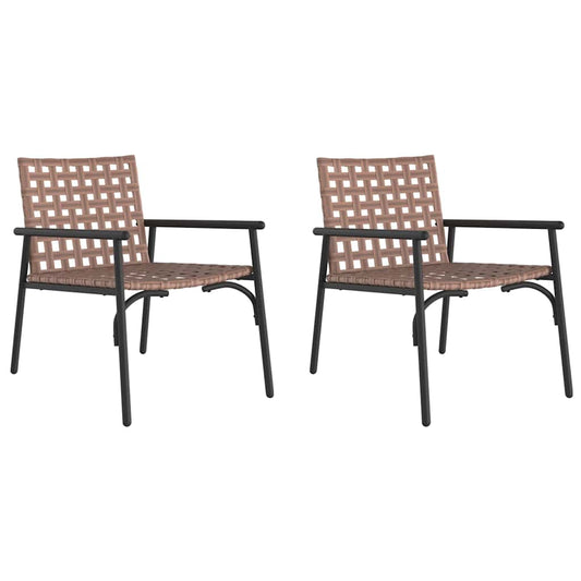 Garden Chair 2 pcs Brown 78 x 55.5 x 75.5 cm Poly Rattan