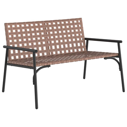 Garden Dining Set 4 pcs Brown Poly Rattan