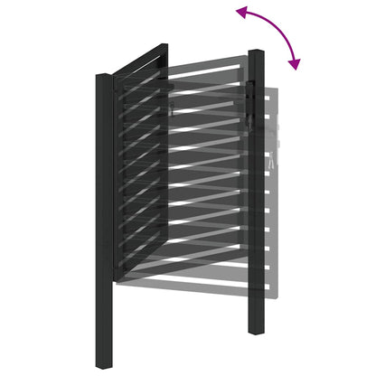 Garden Gate Lockable Black 100x100 cm Aluminium