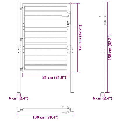 Garden Gate Lockable Black 100x120 cm Aluminium
