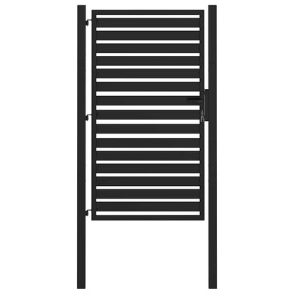 Garden Gate Lockable Black 100x150 cm Aluminium
