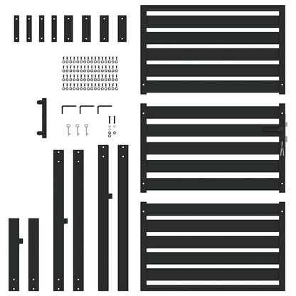 Garden Gate Lockable Black 100x150 cm Aluminium