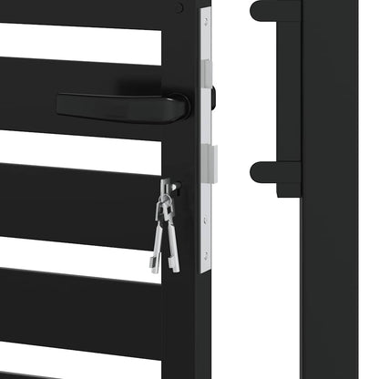 Garden Gate Lockable Black 100x150 cm Aluminium