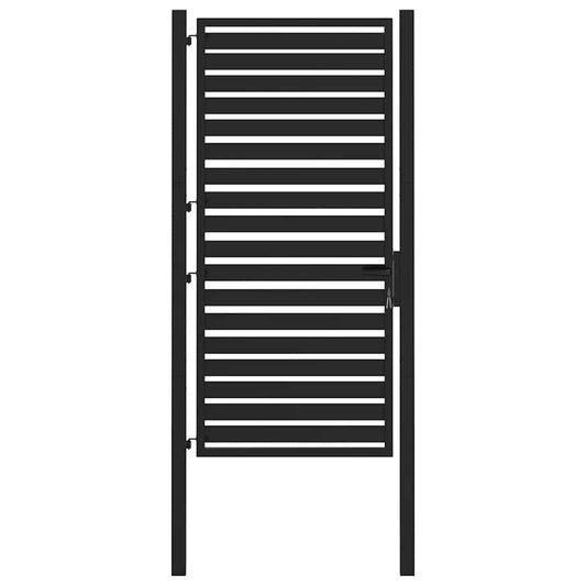 Garden Gate Lockable Black 100x180 cm Aluminium