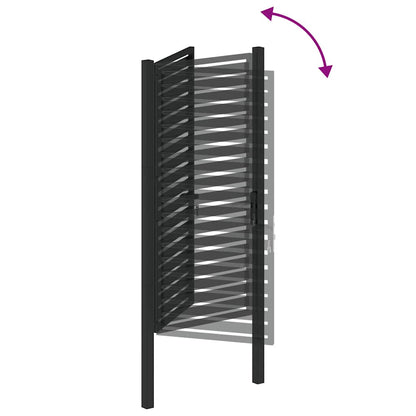 Garden Gate Lockable Black 100x180 cm Aluminium