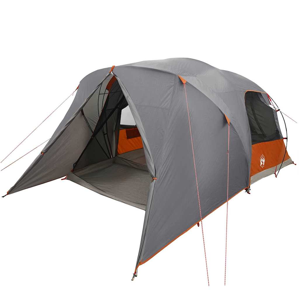 Dome Tent 4-Person with Roof Grey and Orange 455 x 252 x 178 cm