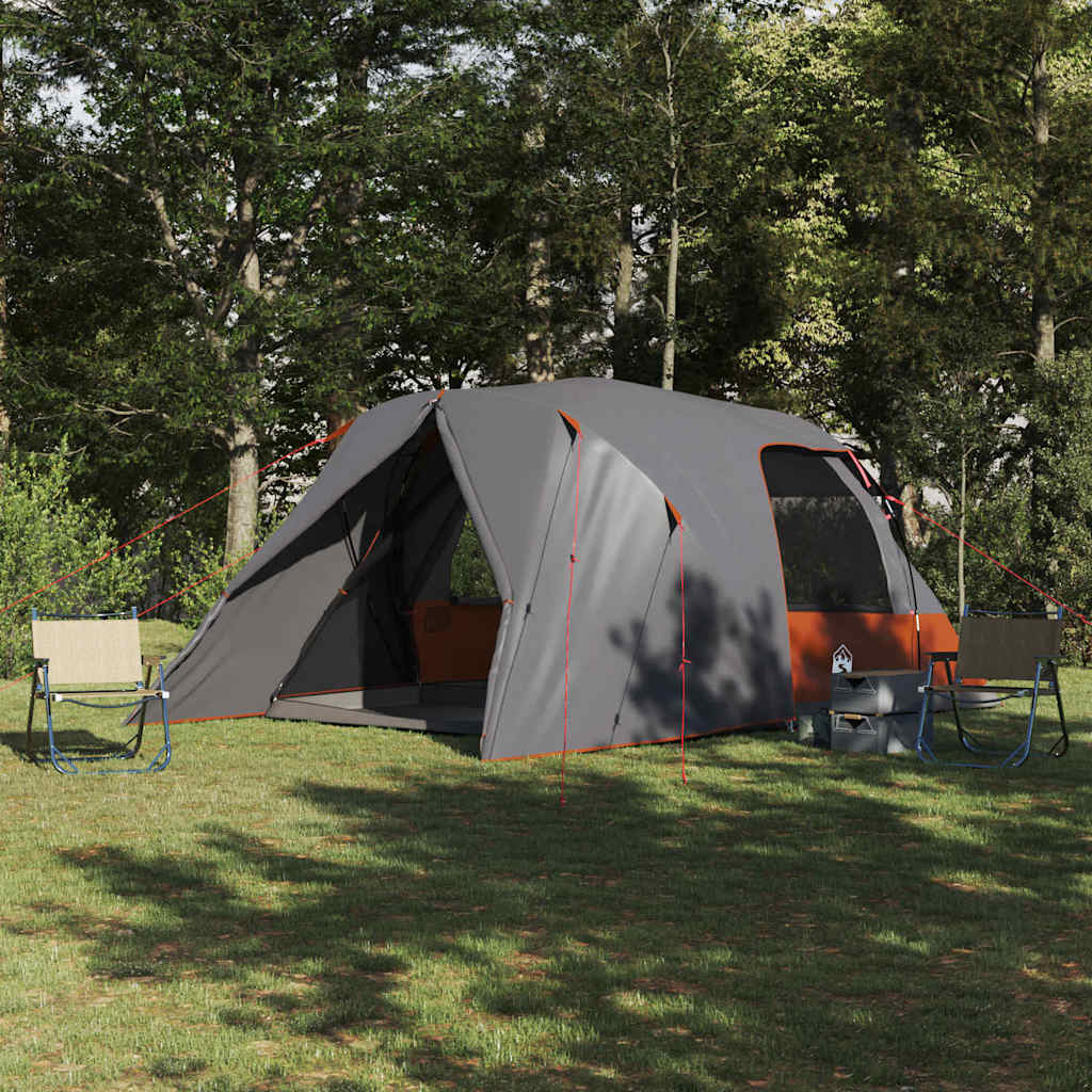 Dome Tent 6-Person with Roof Grey and Orange 500 x 314 x 206 cm