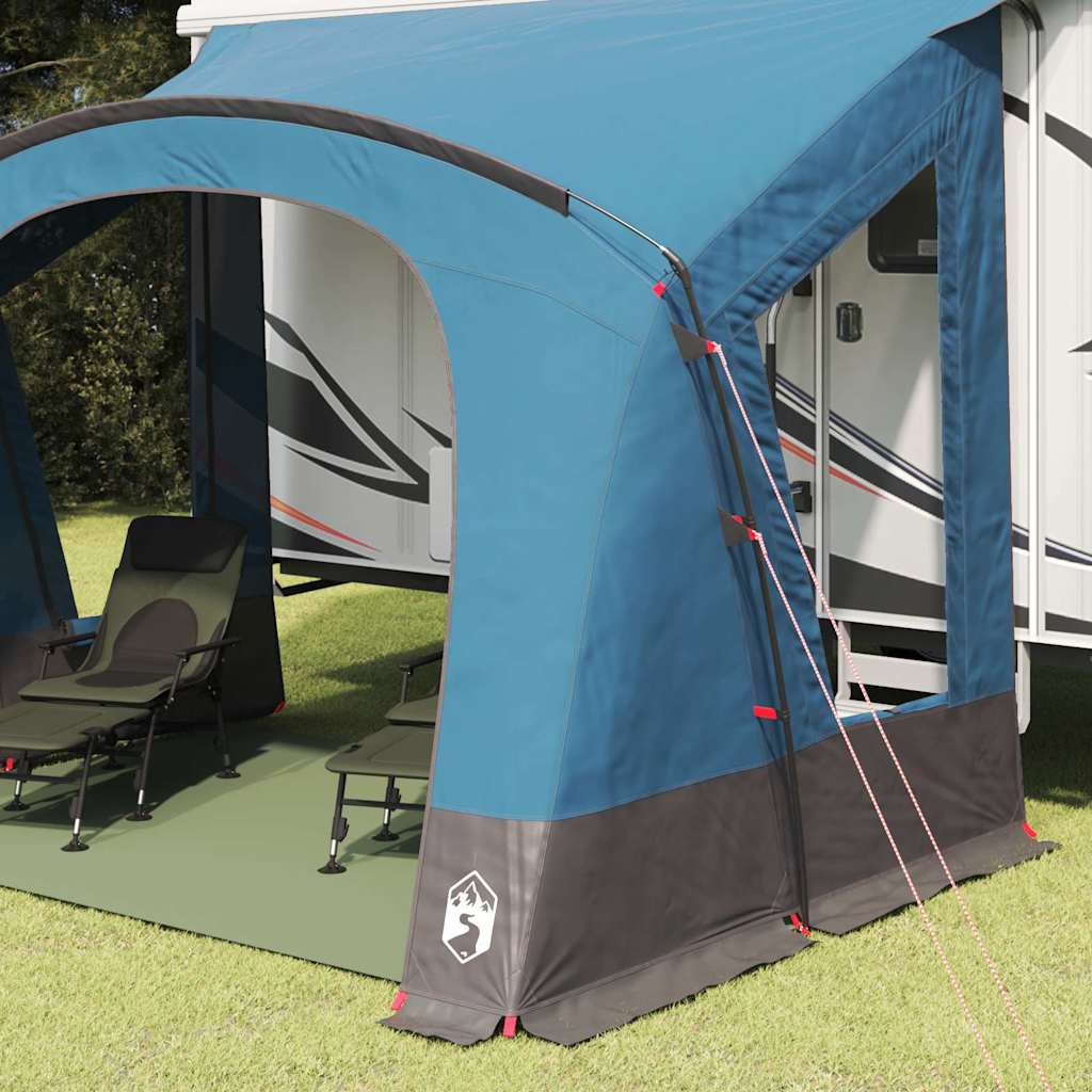 Caravan Tent 3-Person with Roof Blue 252 x 245 x 245 cm