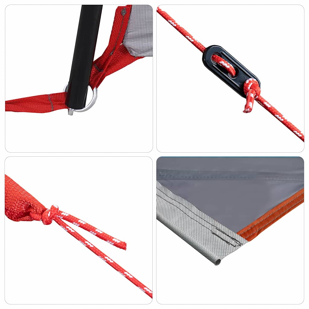 Caravan Tent 3-Person Grey and Orange 252 x 245 x 245 cm