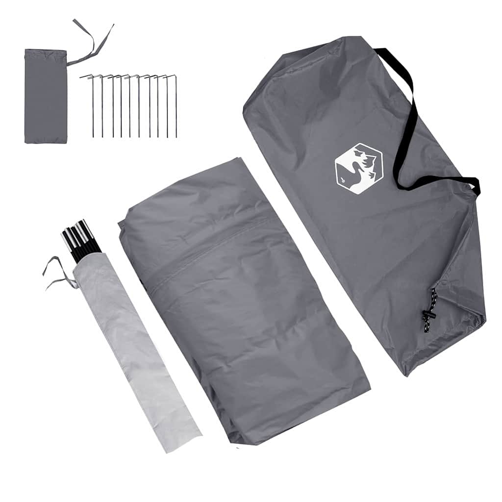 Caravan Tent 3-Person Grey and Orange 252 x 245 x 245 cm