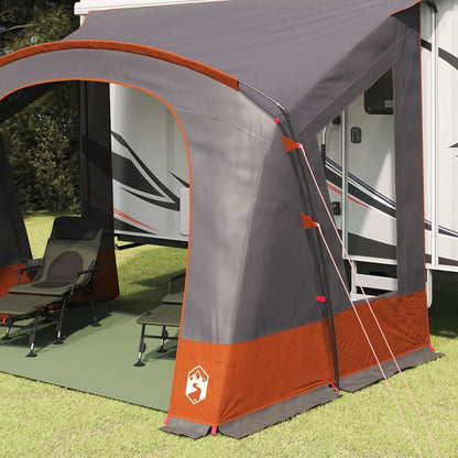 Caravan Tent 3-Person Grey and Orange 252 x 245 x 245 cm