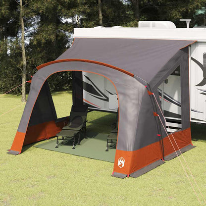 Caravan Tent 5-Person Grey and Orange 410 x 275 x 245 cm