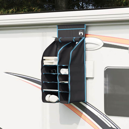 Hanging Tent Organizer 10 Pockets Black 40.5 x 25 x 80 cm