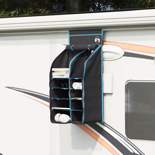 Hanging Tent Organizer 10 Pockets Black 40.5 x 25 x 80 cm