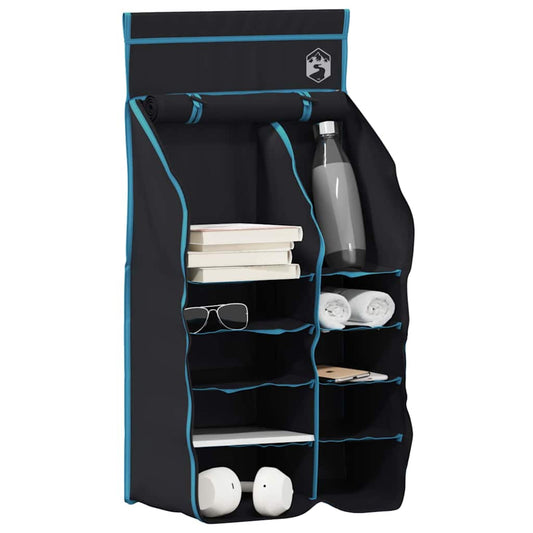 Hanging Tent Organizer 10 Pockets Black 40.5 x 25 x 80 cm