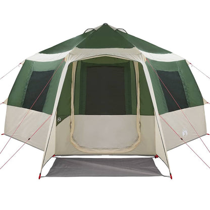 Cabin Tent with Roof Green and White 405 x 405 x 273 cm