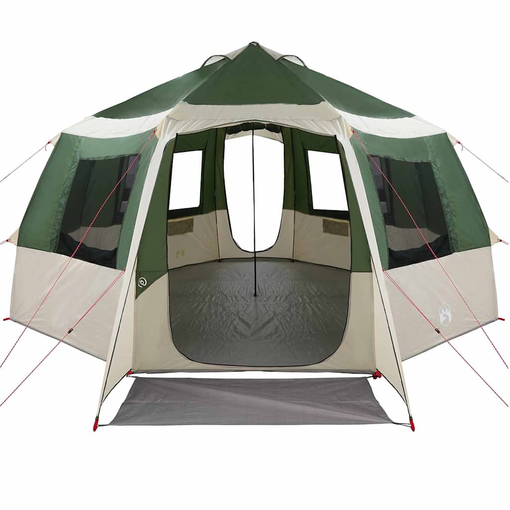 Cabin Tent with Roof Green and White 405 x 405 x 273 cm