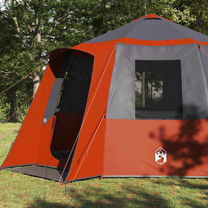 Cabin Tent with Roof Grey and Orange 405 x 405 x 273 cm