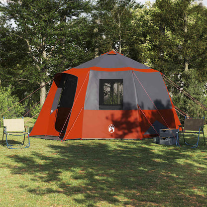 Cabin Tent with Roof Grey and Orange 405 x 405 x 273 cm