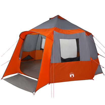 Cabin Tent with Roof Grey and Orange 405 x 405 x 273 cm