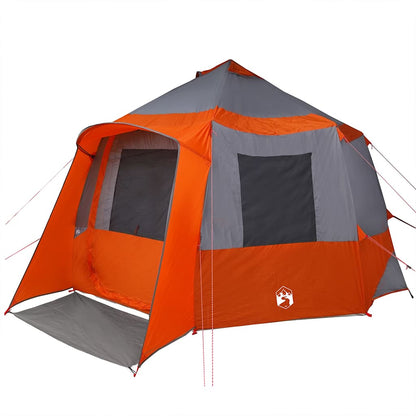 Cabin Tent with Roof Grey and Orange 405 x 405 x 273 cm