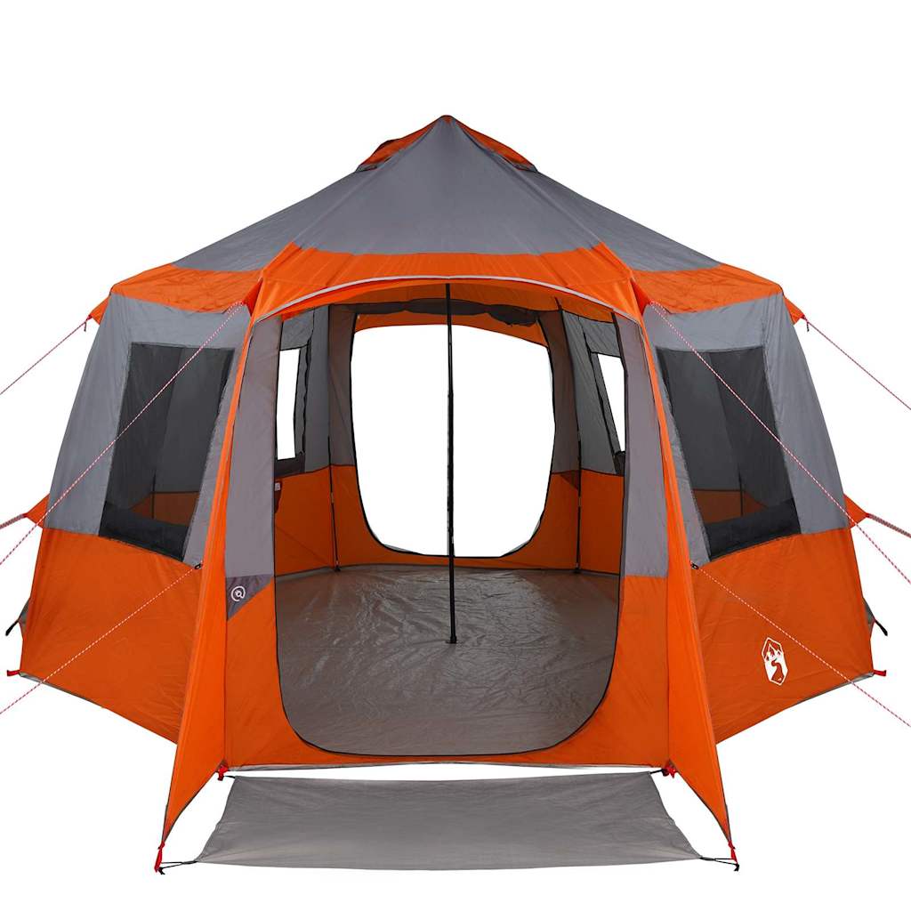 Cabin Tent with Roof Grey and Orange 405 x 405 x 273 cm