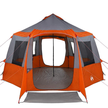 Cabin Tent with Roof Grey and Orange 405 x 405 x 273 cm